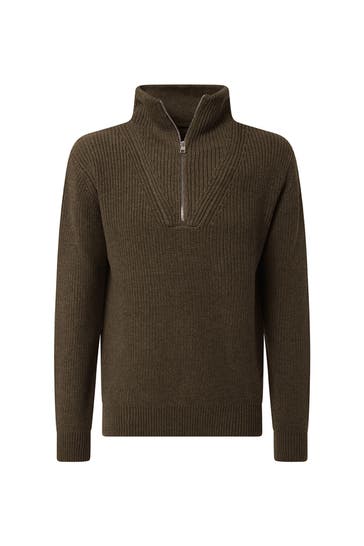 BALDESSARINI Wollmix-Stricktroyer dunkelgrün