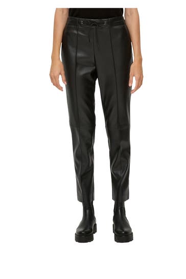 S.OLIVER BLACK LABEL Kunstlederhose schwarz