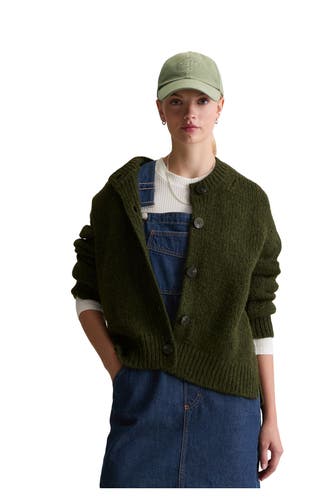 MARC O'POLO DENIM Wollmix-Cardigan dunkelgrün