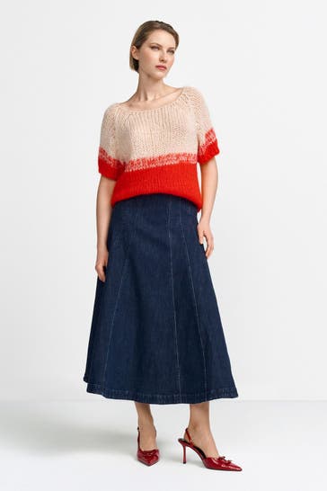 RICH & ROYAL Jeansrock dunkelblau