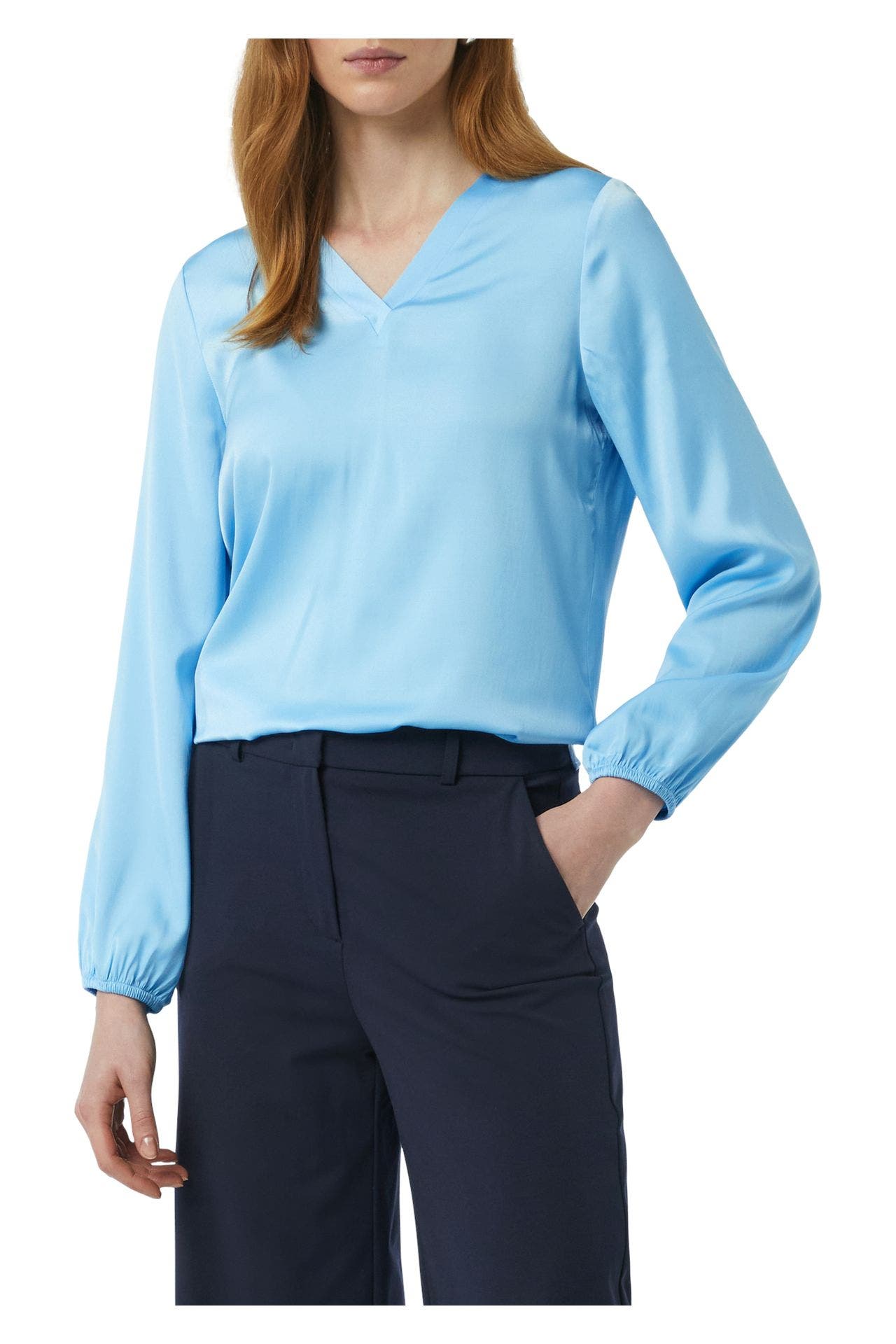 COMMA, Satin-Blusenshirt hellblau, Bild 1