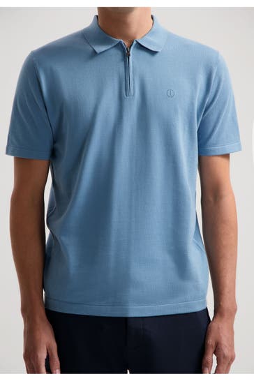 DSTREZZED Strick-Polo 'Dorian' graublau