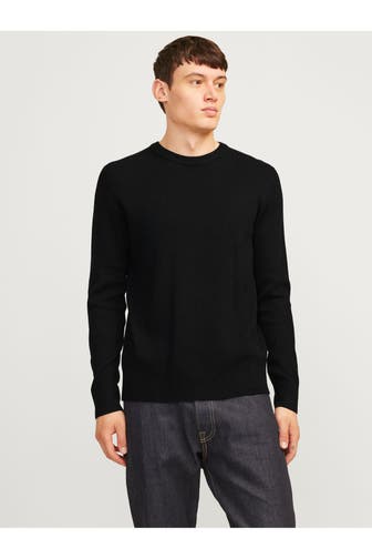 JACK & JONES Strickpullover schwarz