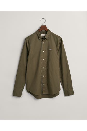 GANT Casual-Hemd Regular Fit oliv