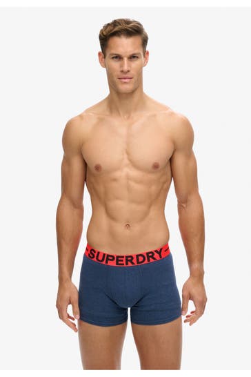SUPERDRY 2er-Pack Boxer Trunks graublau