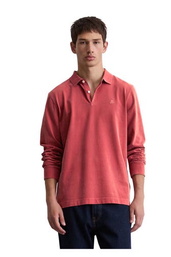 MARC O'POLO Langarm-Polo rot