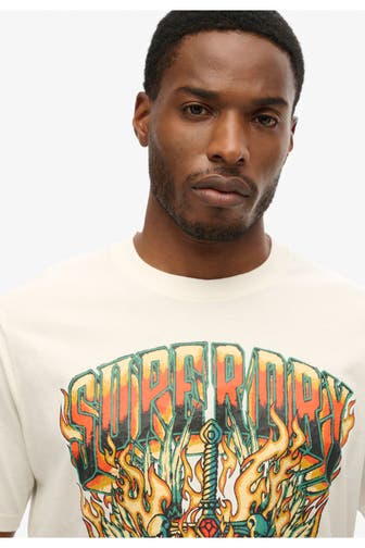 SUPERDRY T-Shirt 'Biker Rock' offwhite