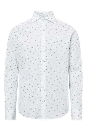 JOOP! Business-Hemd Hemd Pai in Weiß/Blau gemustert weiß/blau Slim Fit