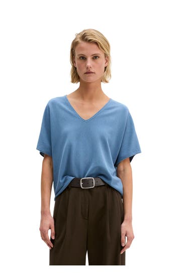 MARC O'POLO Strickshirt azurblau