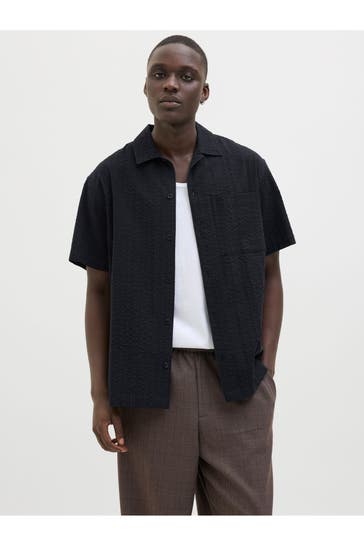 JACK & JONES Kurzarmhemd schwarz