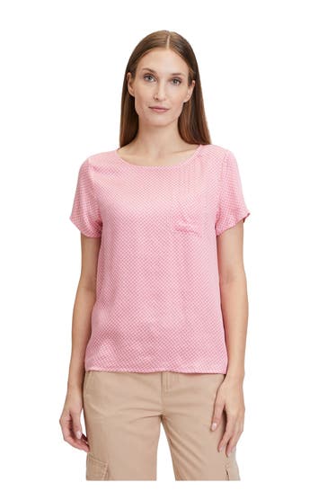 CARTOON Blusenshirt pink gemustert