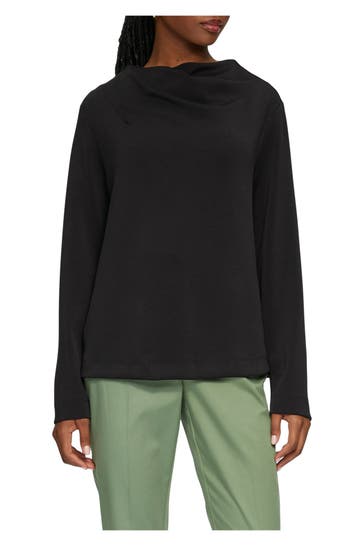 S.OLIVER BLACK LABEL Langarmshirt schwarz