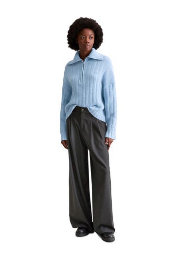 MARC O'POLO DENIM Wollmix-Troyer hellblau