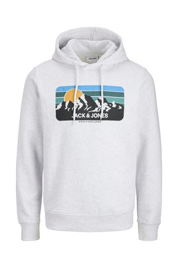 JACK & JONES Hoodie hellgrau