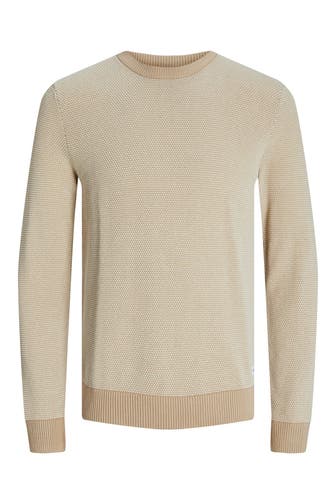 JACK & JONES Strickpullover beige meliert