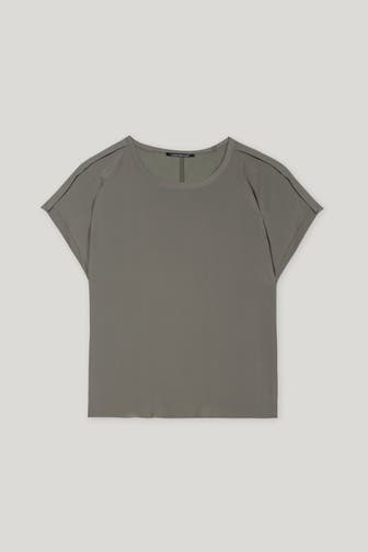 LUISA CERANO Seidenmix-Blusenshirt schilfgrün