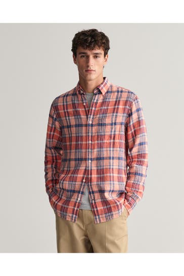 GANT Leinenhemd kariert Regular Fit