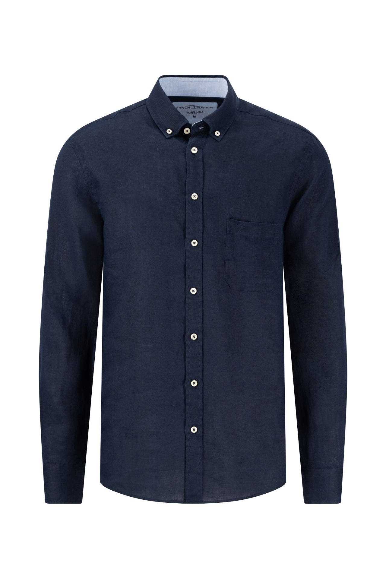 FYNCH-HATTON Leinenhemd nachtblau Slim Fit, Bild 1