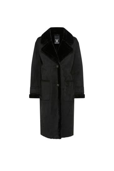 FUCHS SCHMITT Kunstfellmantel schwarz