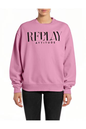 REPLAY Sweatshirt dunkelrosa