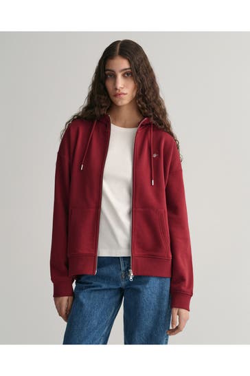 GANT Sweatjacke weinrot