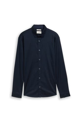 TOM TAILOR Casual-Hemd dunkelblau Regular Fit