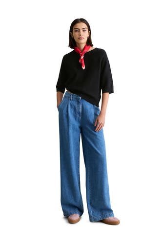 MARC O'POLO DENIM Strickshirt schwarz