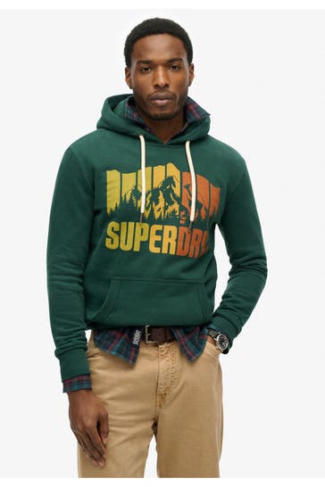 SUPERDRY Hoodie tannengrün