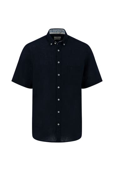 FYNCH-HATTON Kurzarmhemd nachtblau Regular Fit