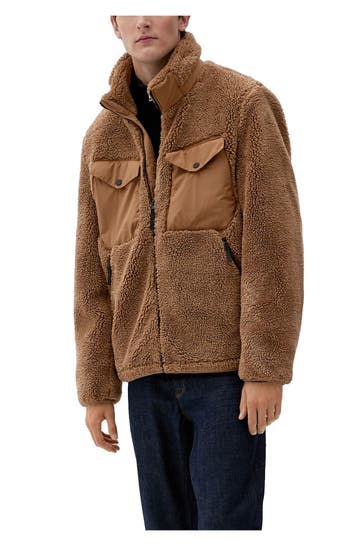 S.OLIVER Teddyfleece-Jacke braun