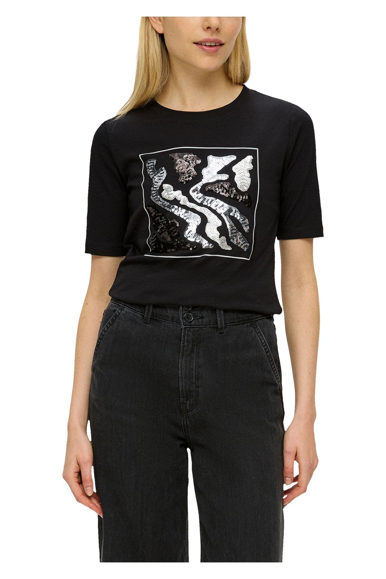 S.OLIVER T-Shirt schwarz gemustert, Bild 1