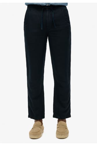 SUPERDRY Leinenmix-Hose schwarzblau