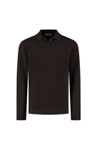 DSTREZZED Polo-Strickpullover dunkelbraun