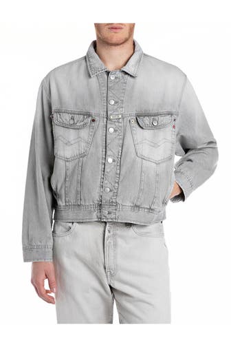 REPLAY Jeansjacke hellgrau