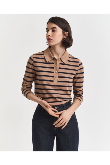 GANT Langarm-Polo gestreift