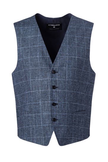 STRELLSON Anzugweste 'Gyl' blau kariert