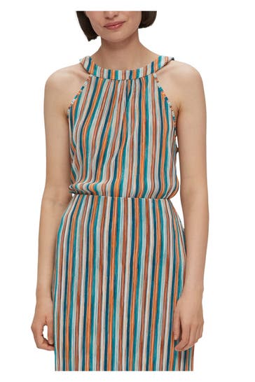 S.OLIVER BLACK LABEL Neckholder-Top gestreift