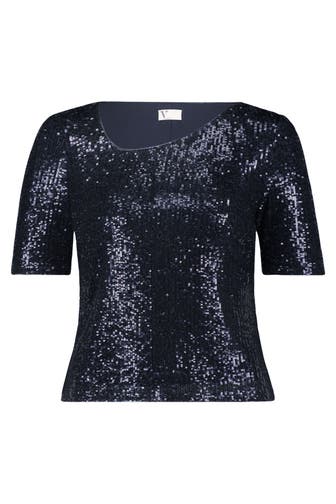 VERA MONT Pailletten-Shirt nachtblau