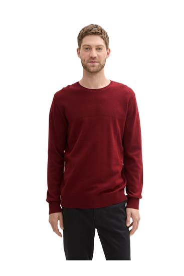 TOM TAILOR - Strickpullover dunkelrot
