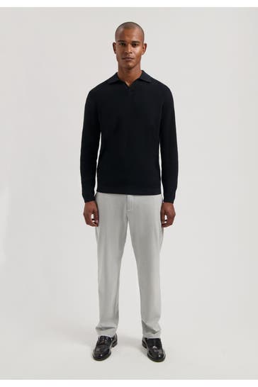 DSTREZZED Polo-Strickpullover schwarz