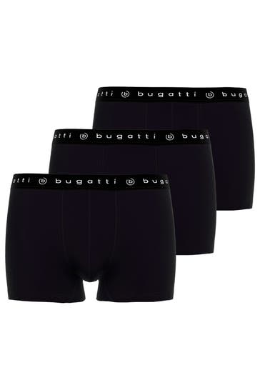 BUGATTI 3er-Pack Boxer Trunks schwarz