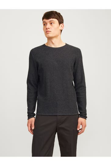 JACK & JONES Strickpullover dunkelgrau