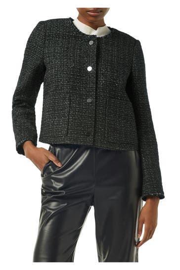 COMMA, Bouclé-Blazer schwarz