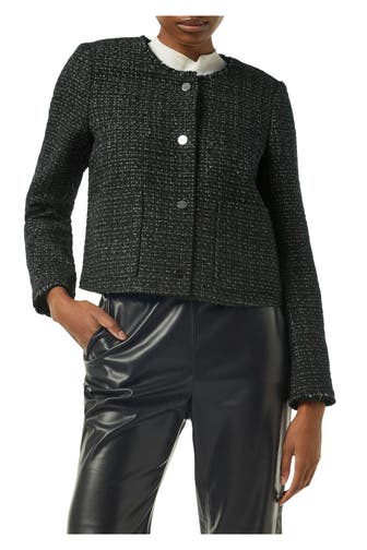 COMMA, Bouclé-Blazer schwarz