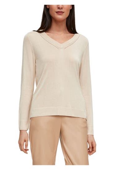 COMMA, Strickpullover beige