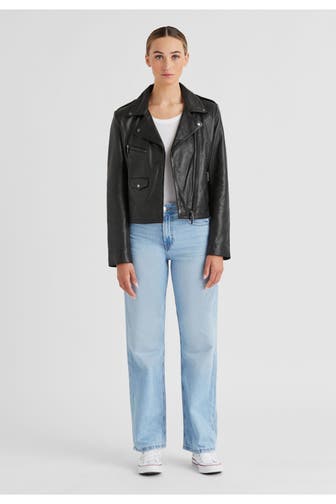 MILESTONE Lederjacke 'Debra' schwarz