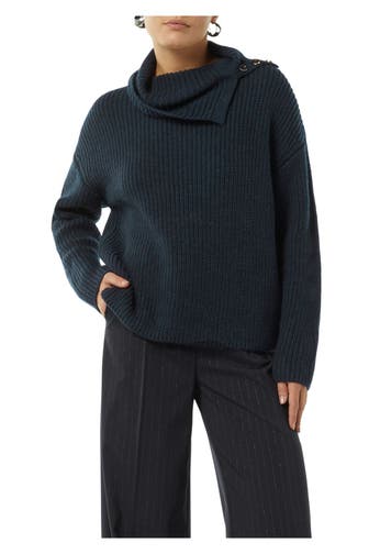 COMMA, Strickpullover dunkelblau