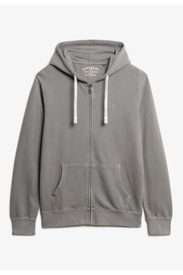 SUPERDRY Sweatjacke 'Essential Logo' grau