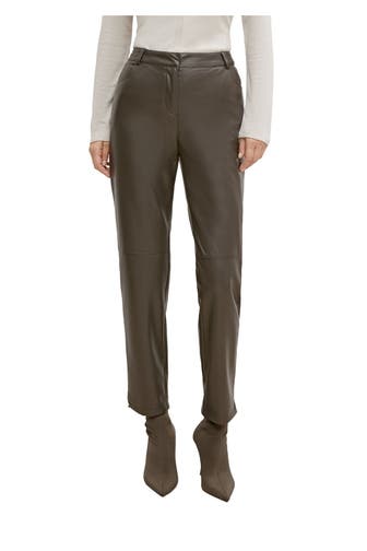 COMMA, Kunstlederhose dunkelbraun