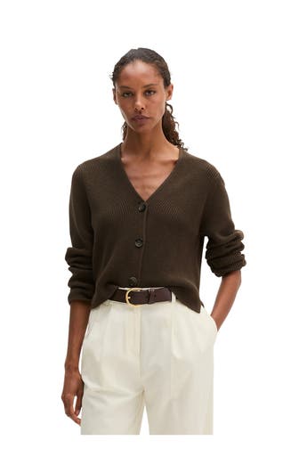 MARC O'POLO Strickjacke dunkelbraun